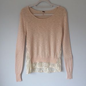 Poof | Light Weight Knit Sweater With Lace Detail
